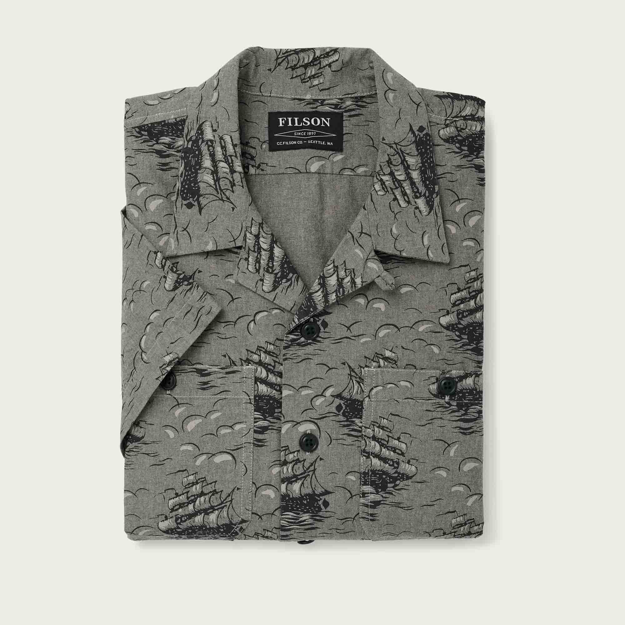 CHAMBRAY SHORT SLEEVE CAMP SHIRT - Image 3