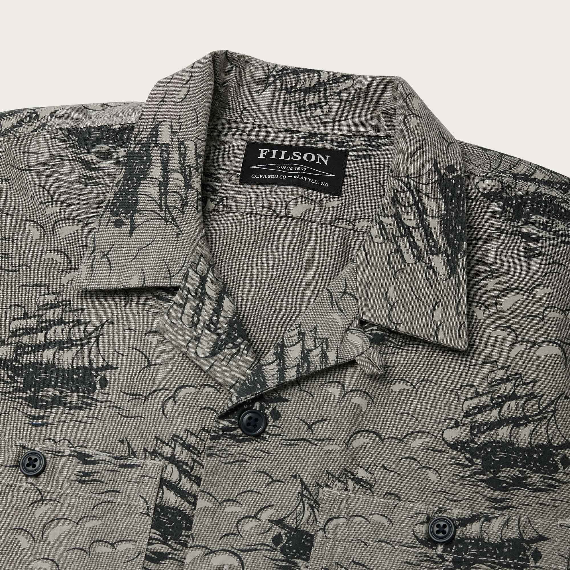 CHAMBRAY SHORT SLEEVE CAMP SHIRT - Image 4