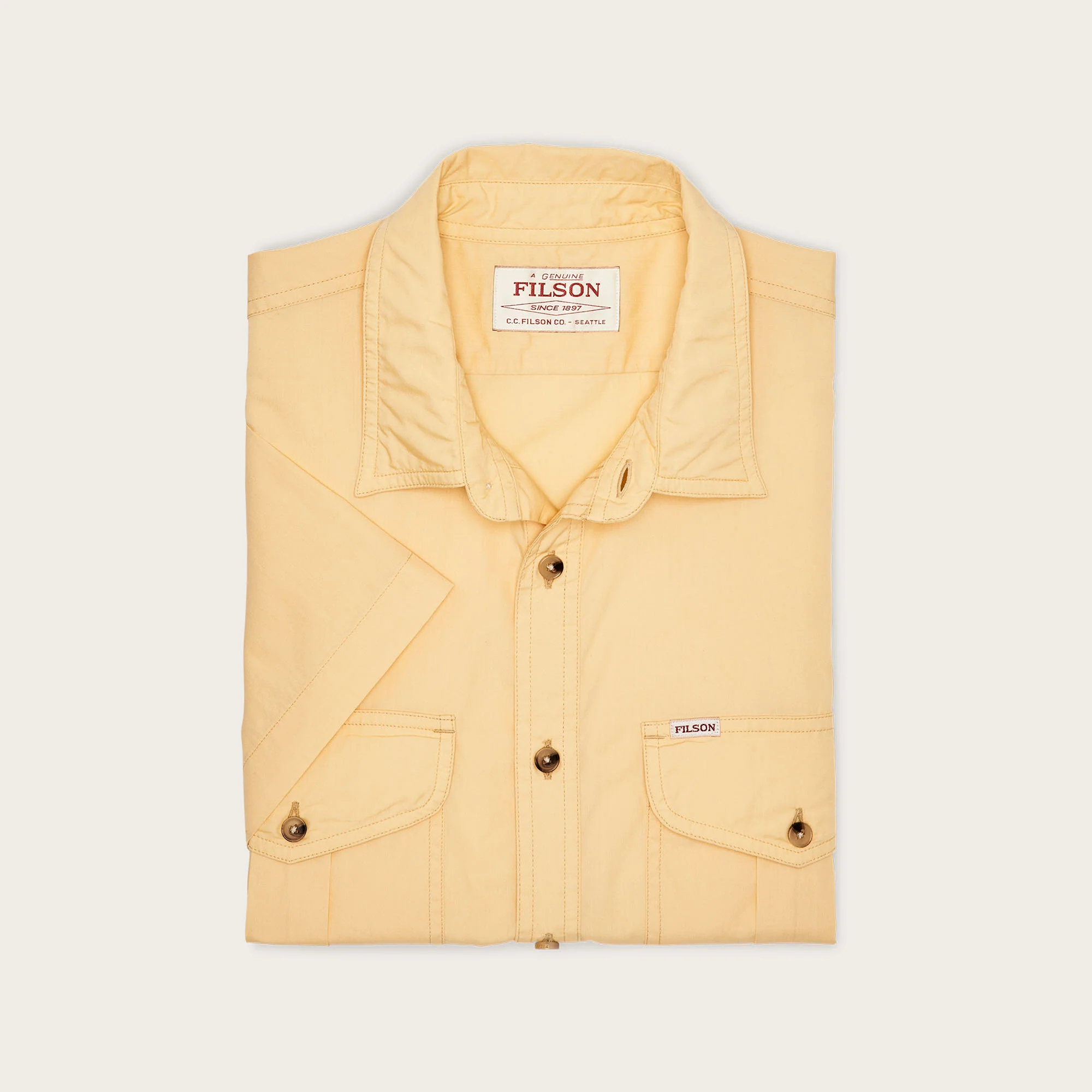 FILSON'S WASHED SHORT SLEEVE FEATHER CLOTH SHIRT - Image 3