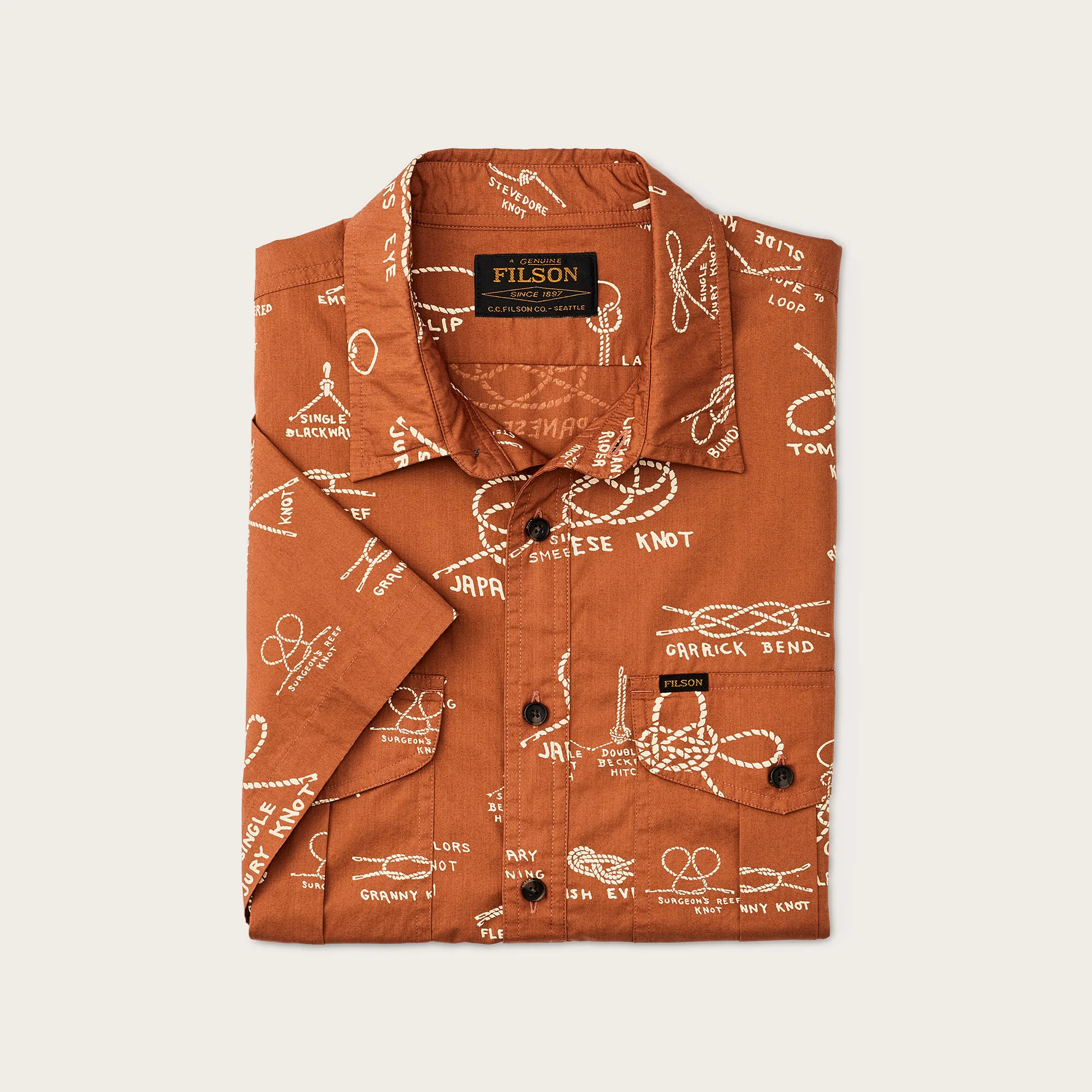 FILSON'S WASHED SHORT SLEEVE FEATHER CLOTH SHIRT - Image 3