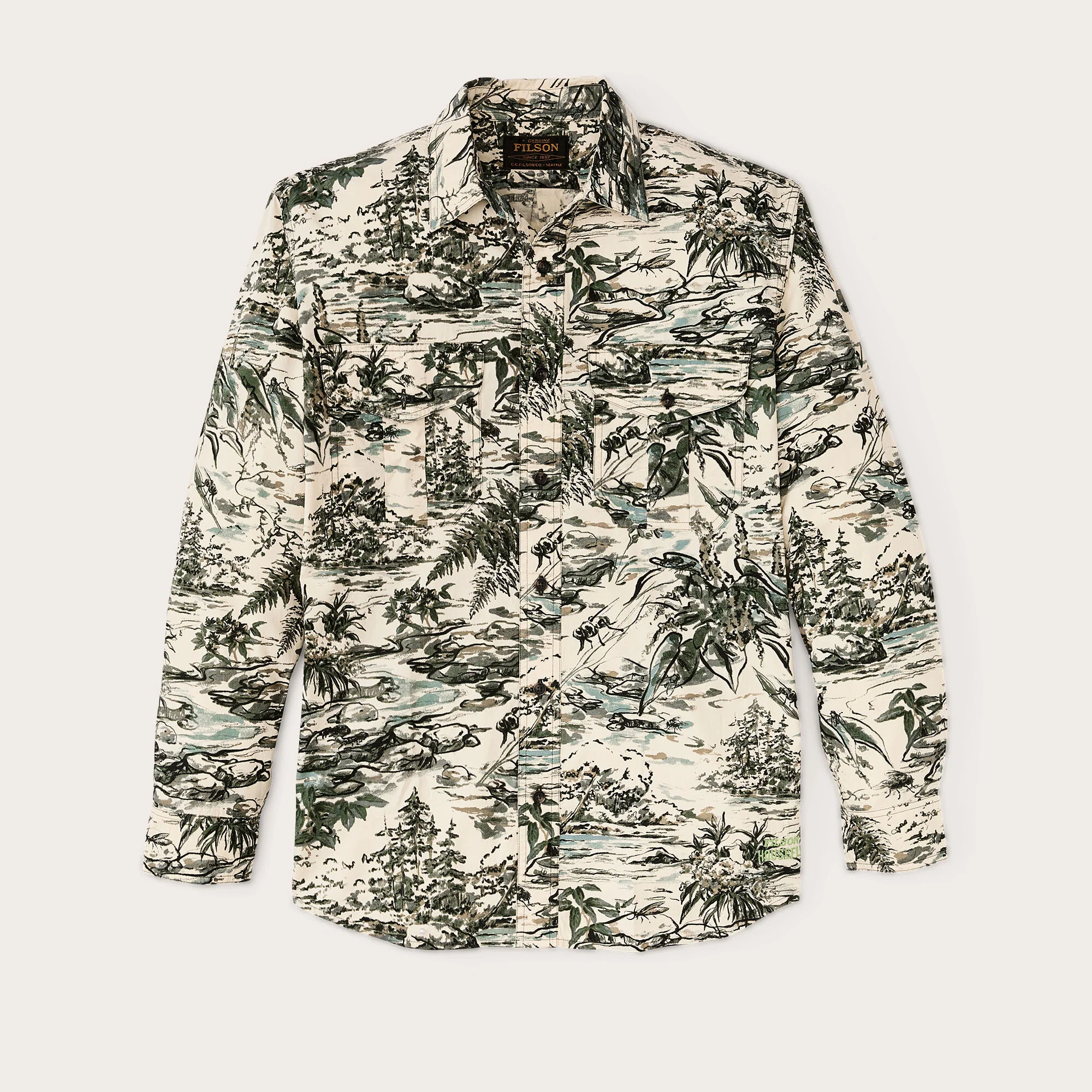 FILSON X HOUSEFLY WASHED FEATHER CLOTH SHIRT