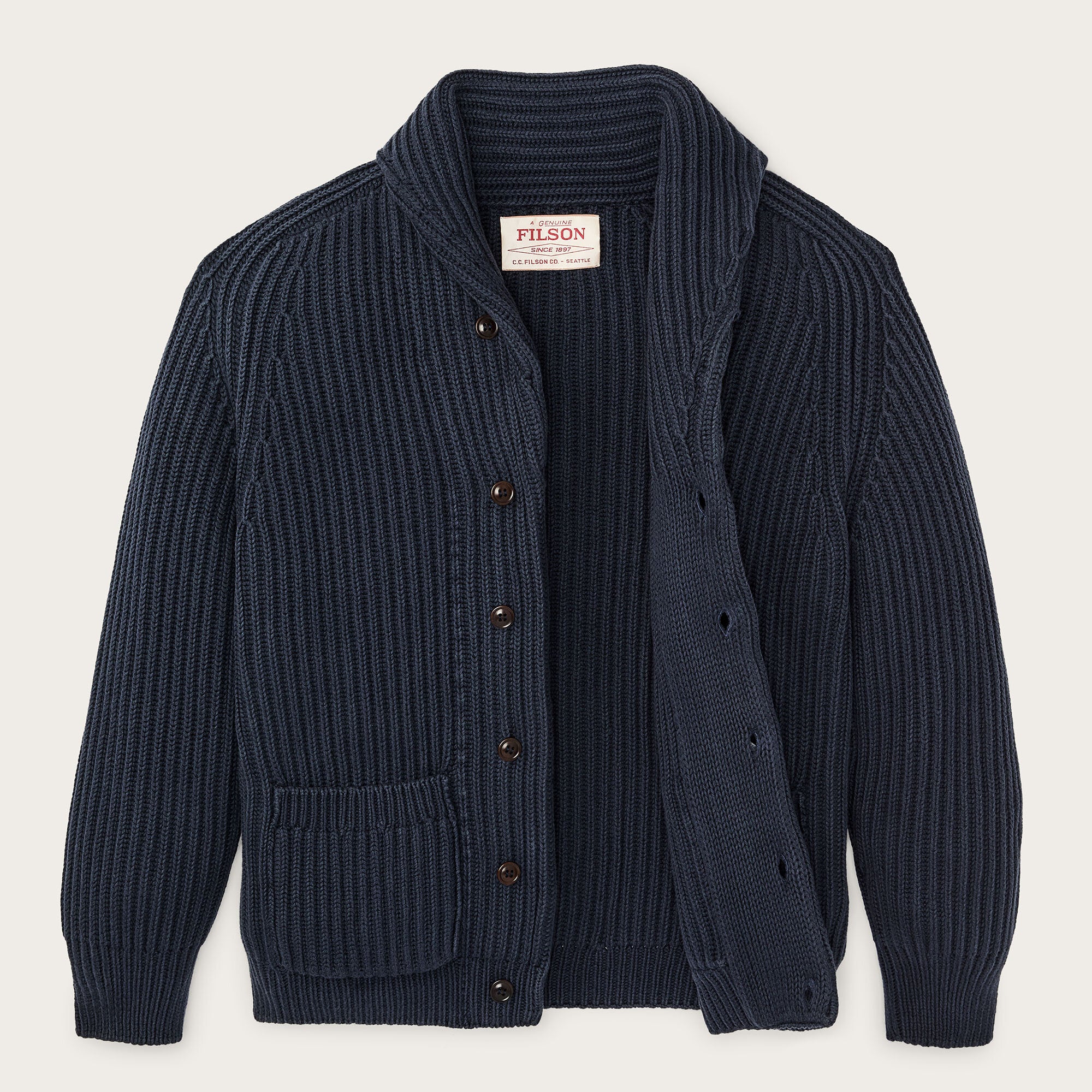 FISHERMAN RIB COTTON CARDIGAN - Image 3