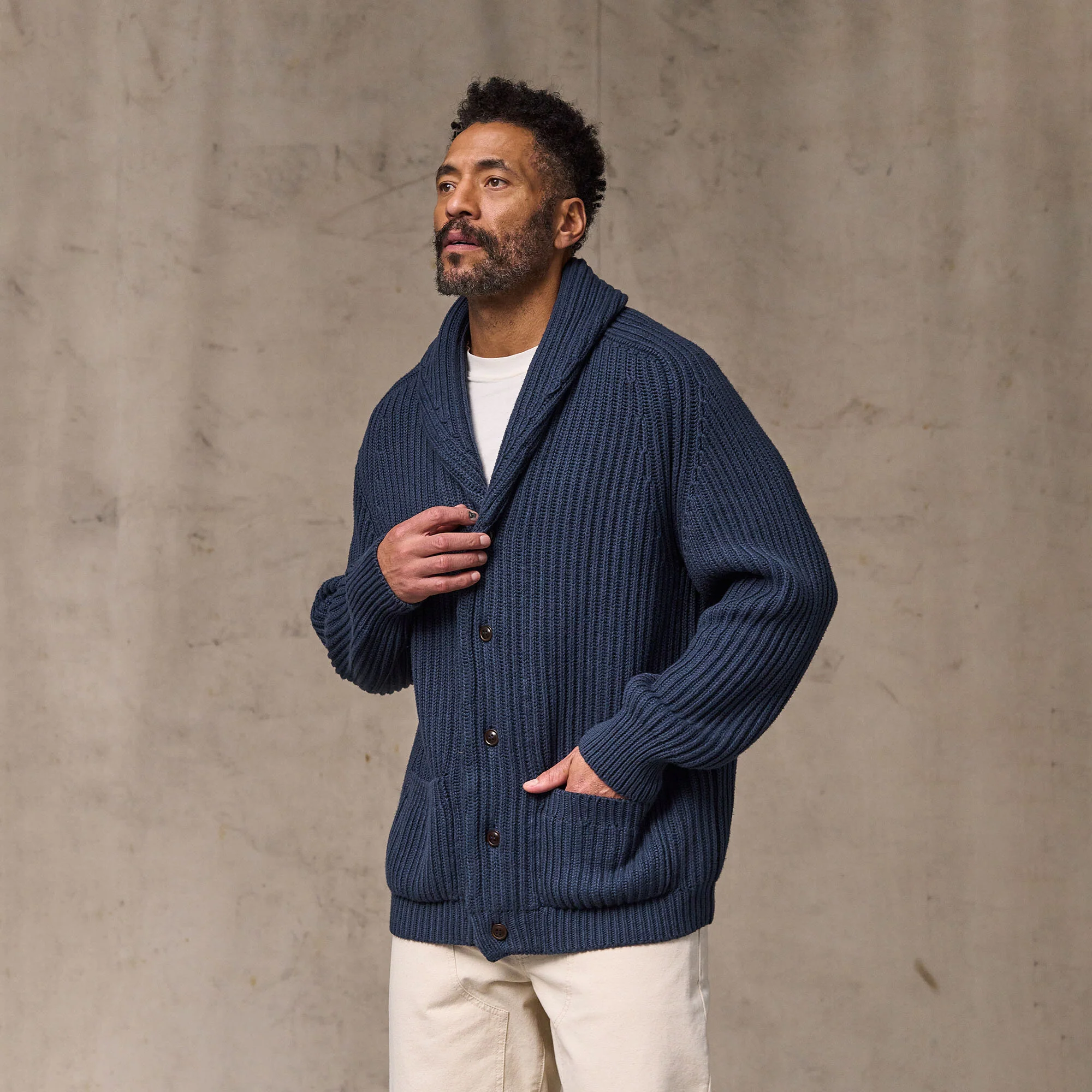 FISHERMAN RIB COTTON CARDIGAN - Image 5