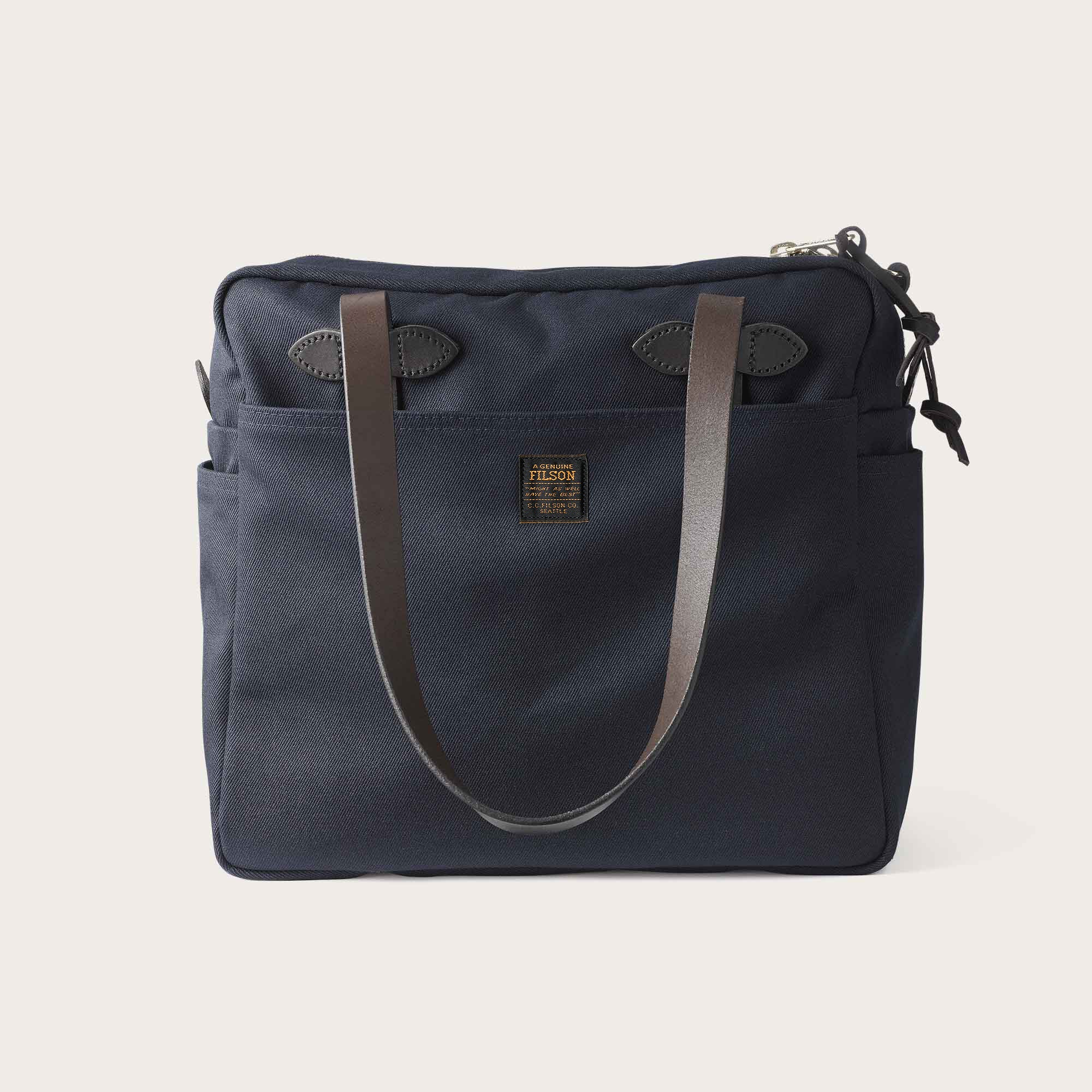 RUGGED TWILL TOTE BAG WITH ZIPPER