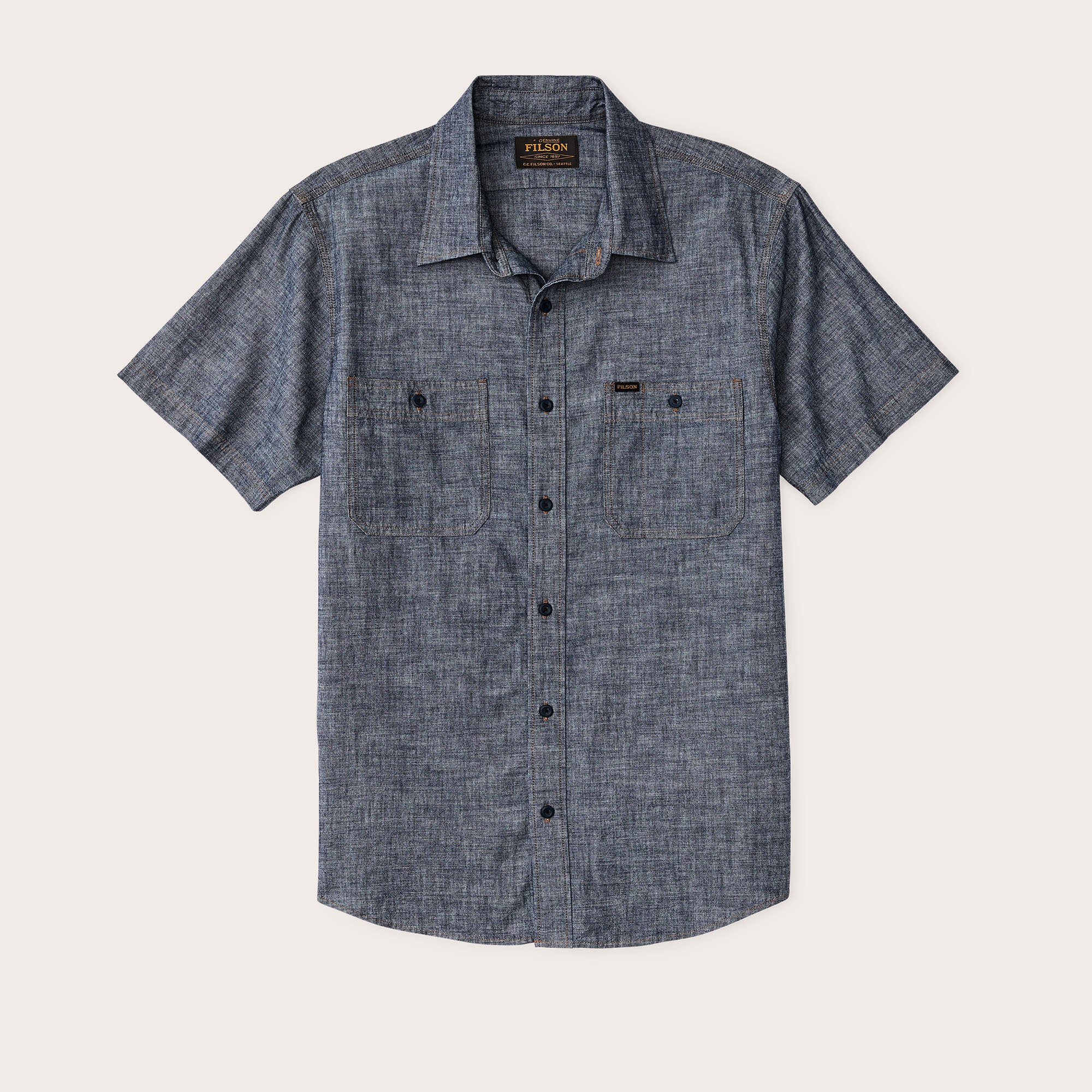 Short Sleeve Chambray Shirt