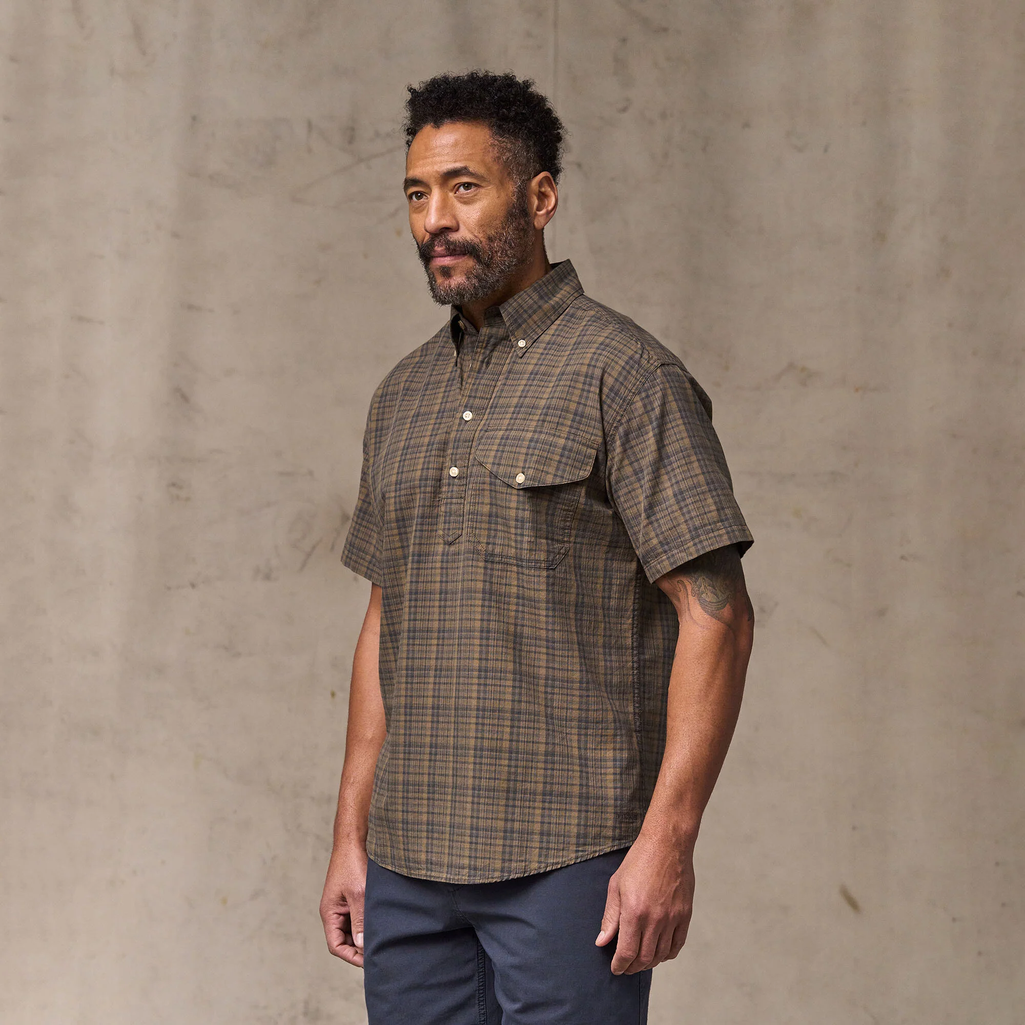 SHORT SLEEVE MADRAS POPOVER SHIRT - Image 7