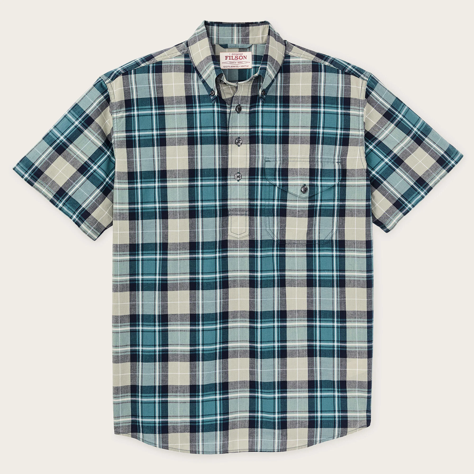 SHORT SLEEVE MADRAS POPOVER SHIRT