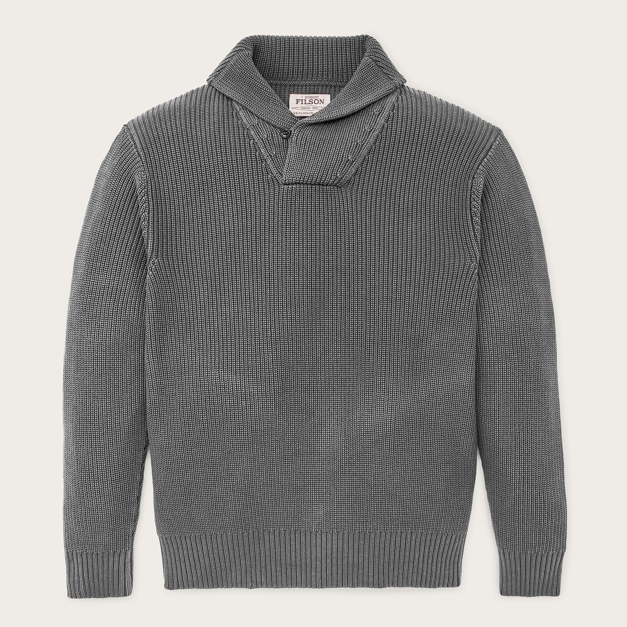 VINTAGE COTTON SHAWL NECK SWEATER