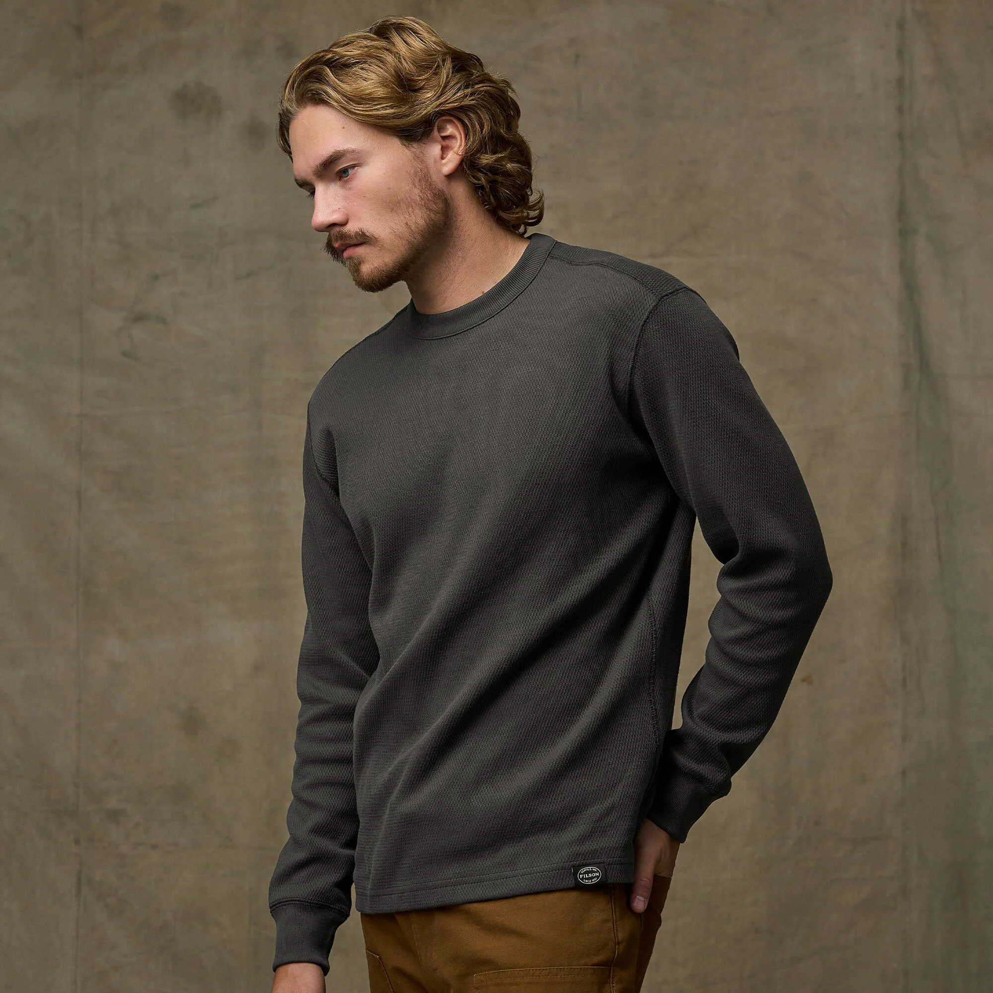 WAFFLE KNIT THERMAL CREW - Image 7