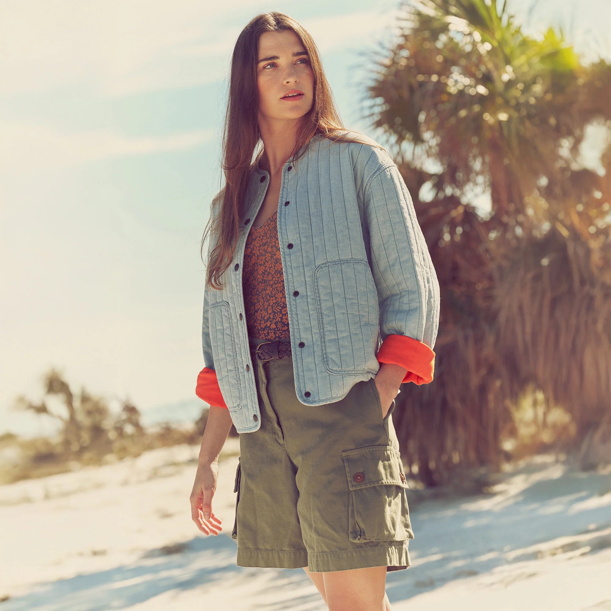 WOMEN’S CHAMBRAY QUILTED JACKET - Image 6