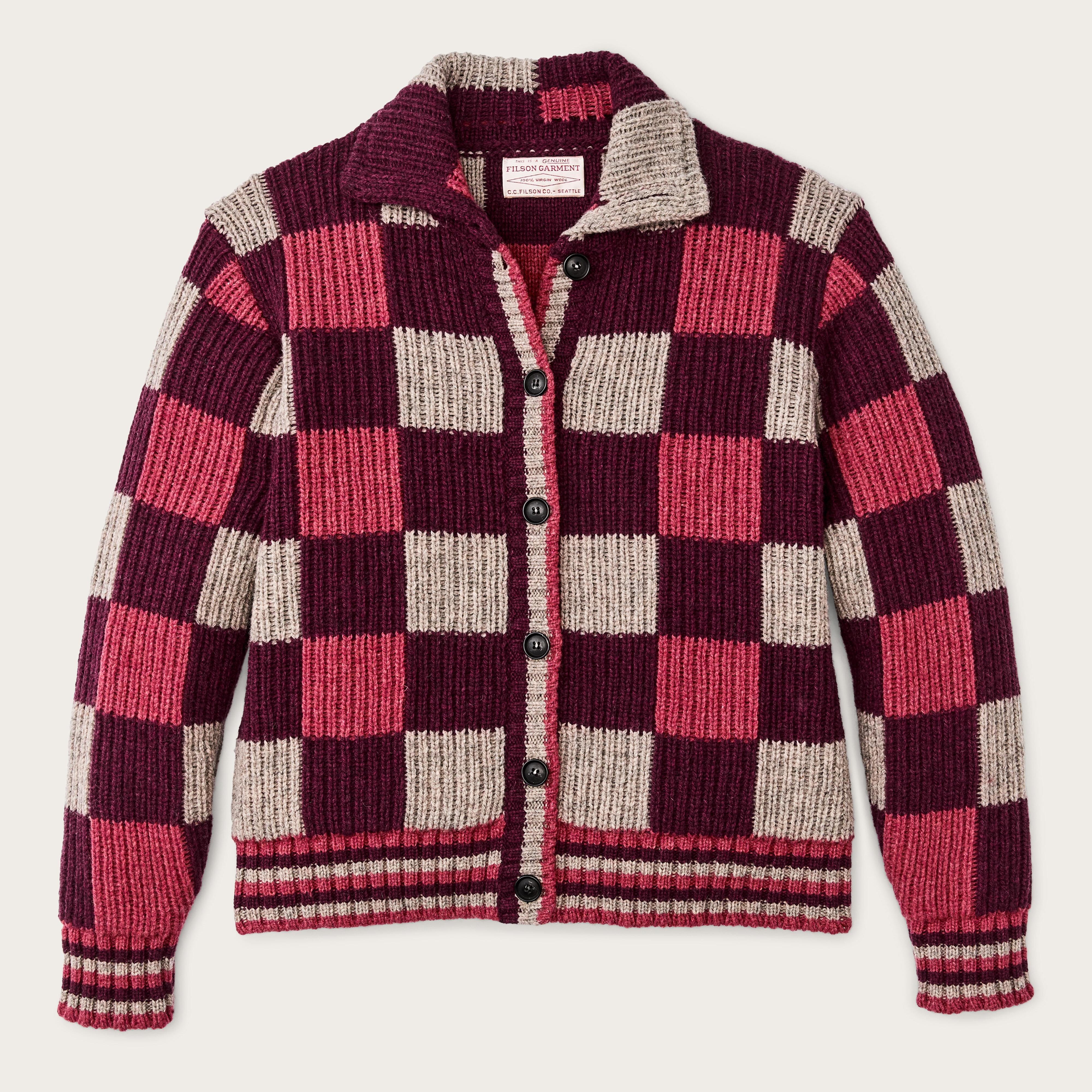 WOMEN’S CHECKERED WOOL CARDIGAN