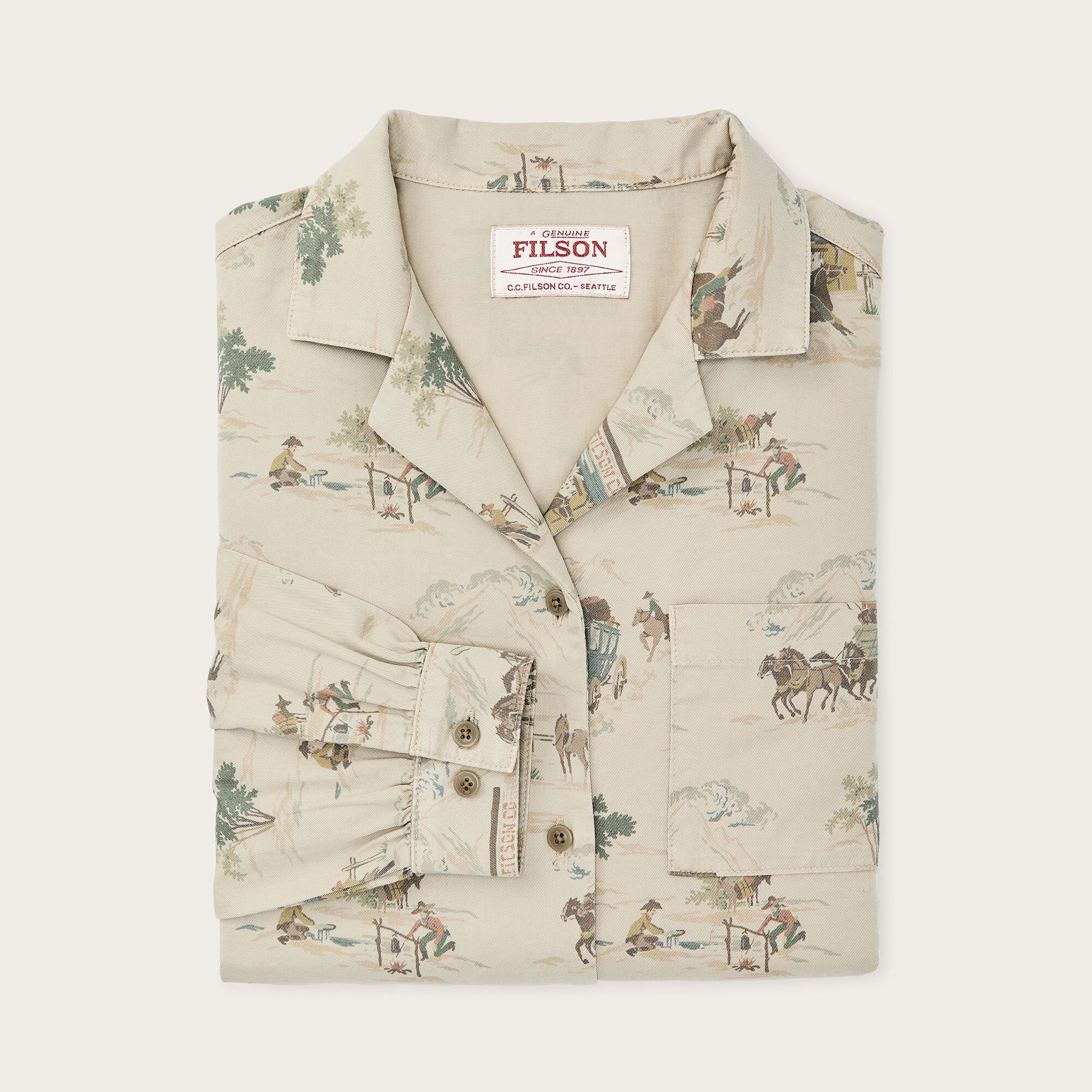WOMEN'S LONG SLEEVE TWILL CAMP SHIRT - Image 3