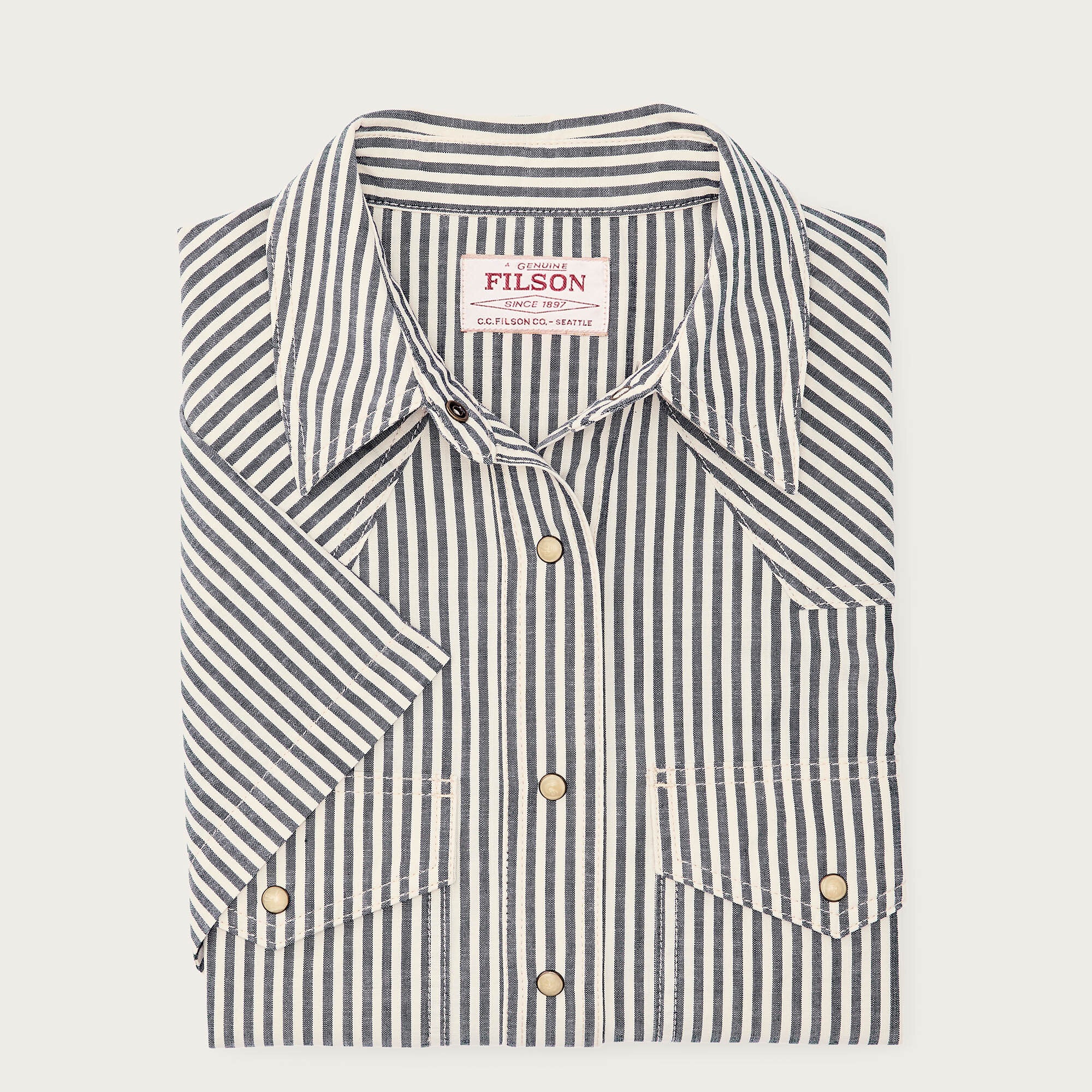 WOMEN'S SHORT SLEEVE CHAMBRAY WESTERN SHIRT - Image 3