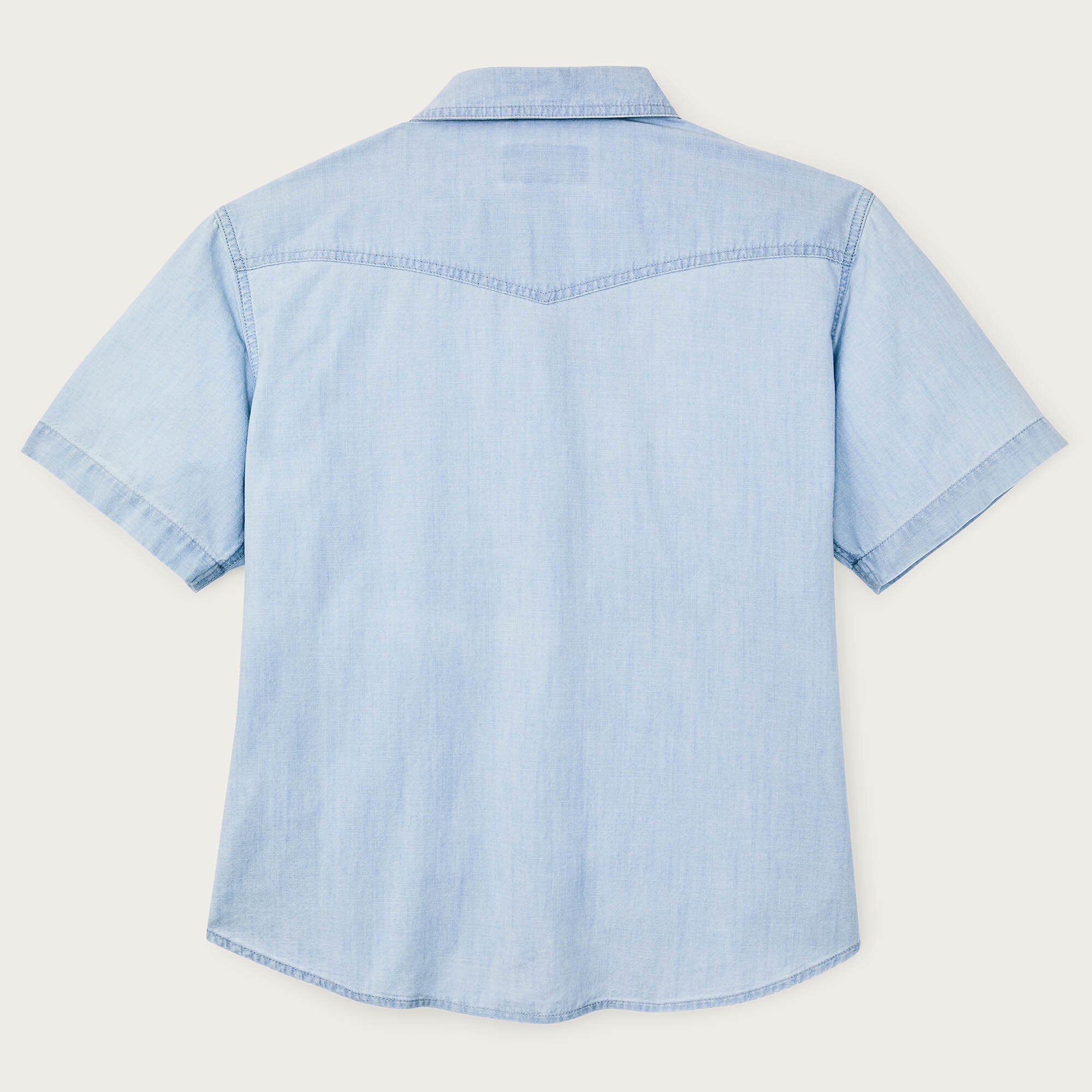 WOMEN'S SHORT SLEEVE CHAMBRAY WESTERN SHIRT - Image 2