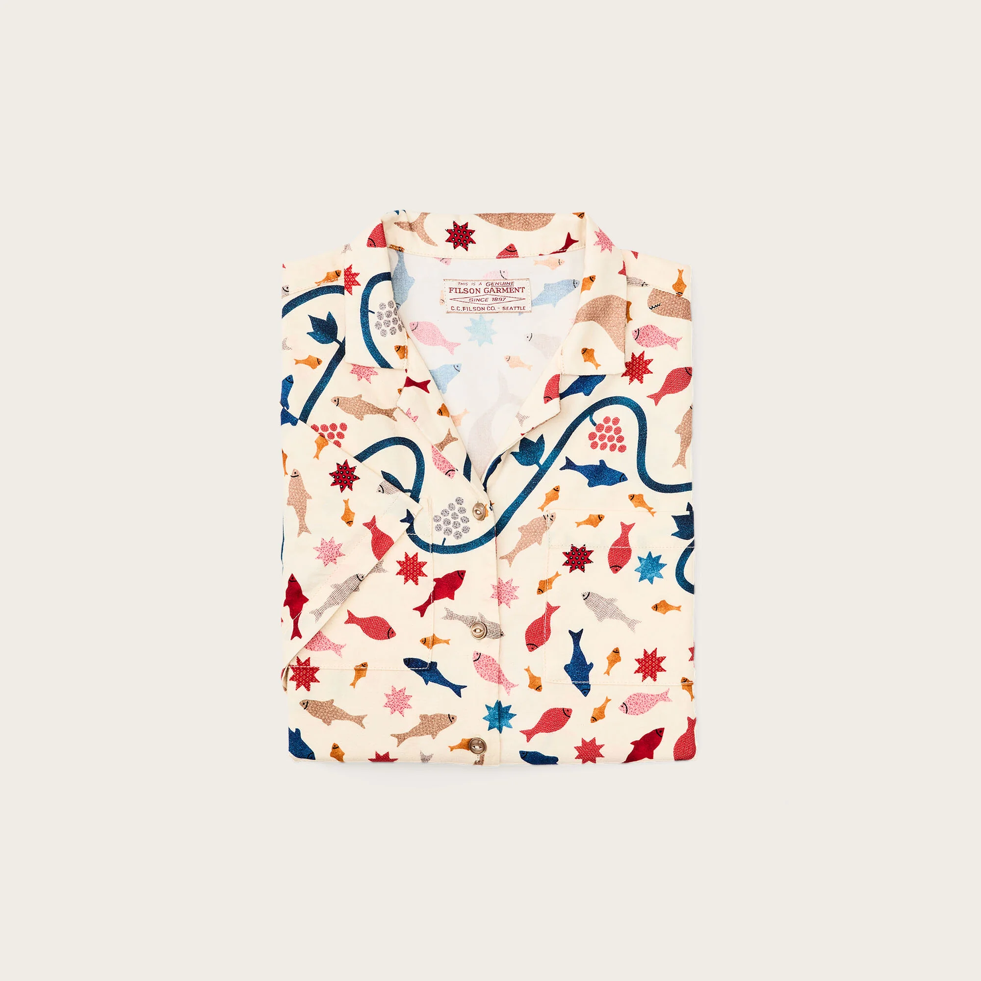 WOMEN’S SHORT SLEEVE TWILL CAMP SHIRT - Image 3