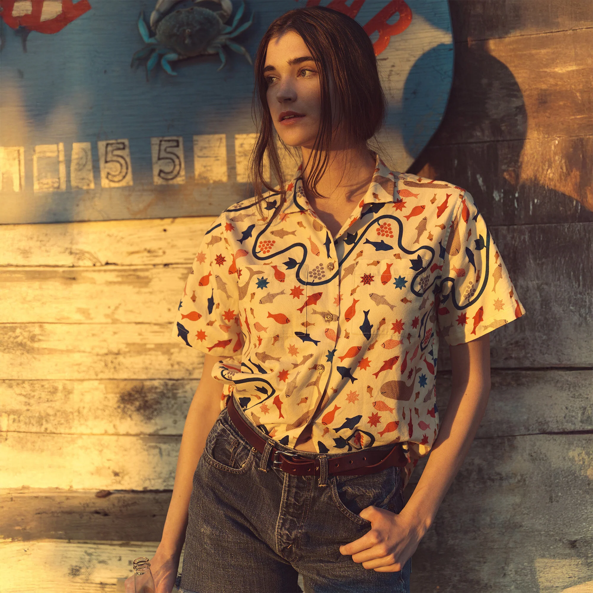 WOMEN’S SHORT SLEEVE TWILL CAMP SHIRT - Image 7
