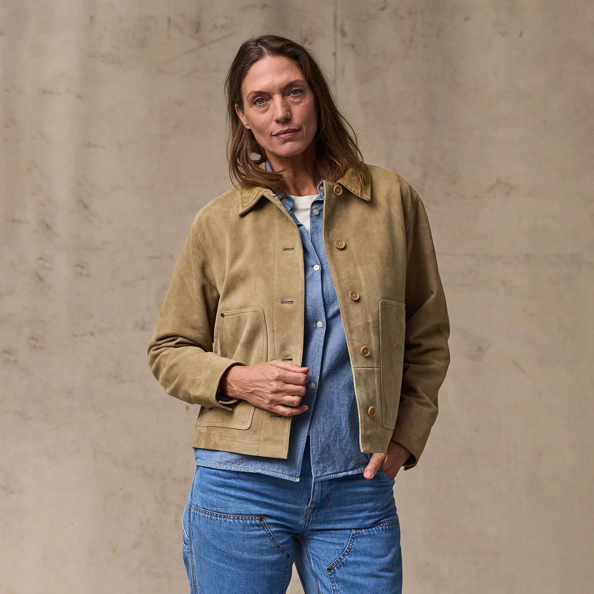 WOMEN'S SHORT SUEDE BARN JACKET - Image 7
