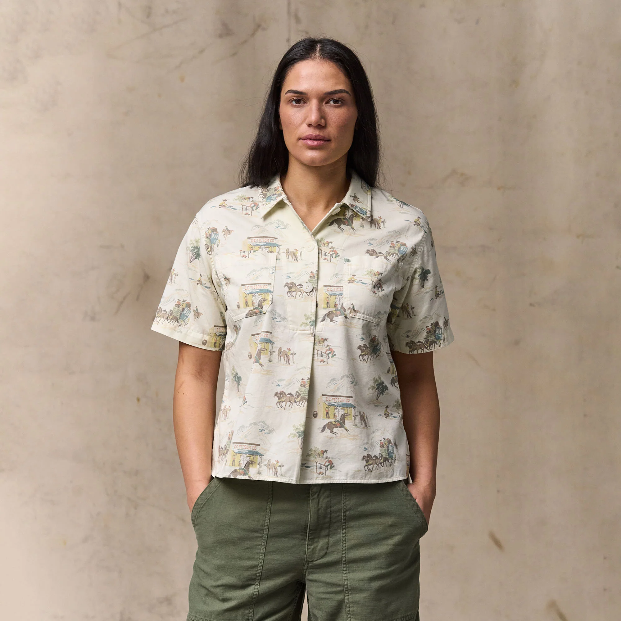 WOMEN'S TWILL POPOVER SHIRT - Image 5